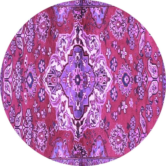 Ahgly Company Indoor Round Persian Purple Traditional Area Rugs, 5' Round