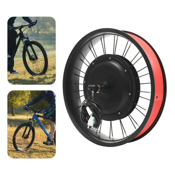 20" 48V Electric Bicycle Front Wheel Motor Fat Tire E-Bike Conversion Kit 1000W for Snowmobile and Bicycle Conversion