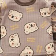 thumbnail image 5 of Gibobby Toddler Boys Pajamas Boys Girls Pjs Set 2 PC Soft Pajamas 1t 2t 3t 4t 5t Kids Fall Winter Long Sleeve Pajamas Loungewear Kid Sleepwear Toddler Boys Clothes,Brown,Size 18-24 Months, 5 of 6