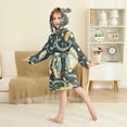 thumbnail image 2 of FORMRS Niños Bathrobe Unisex Hooded Robe Soft Plush Pajamas Sleepwear, Size 7-9T, Mystical Owls Pattern, 2 of 7