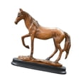 thumbnail image 4 of Escultura de caballo, arte artesanal, adorno de resina, figura decorativa, estatua de animal para estante de oficina, escritorio, regalo de cumpleaños Marrón, 4 of 9