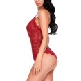 thumbnail image 3 of Mujer Teddy Lingerie One Piece Babydoll Mini Body, Rojo Adepaton FLD-2252, 3 of 5