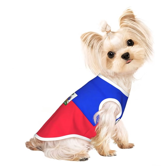 Dog Shirt for Small Dogs & Cats, ‌haitians Flag Puppy Clothes Breathable Pet T-Shirts Dog Apparel Large