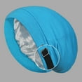thumbnail image 4 of HNMKIU Hats Lew Lang Style Thermal Cap for Home and Outdoor Use with Adjustable Slouchy Chemo Headwear Extra Warm Winter Comfort Blue,One Size, 4 of 5