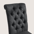 thumbnail image 2 of Subrtex Tufted Linen Fabric Upholstered Dining Chairs Set of 2 for Kitchen and Dining Room, Dark Gray, 2 of 6