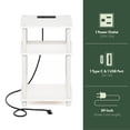 thumbnail image 3 of Furinno Just 3-Tier Turn-N-Tube Open Storage Side Table, End Table with USB and Type-C Charging Station, White/White, 3 of 6