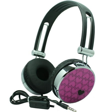 Overhead Mobile - Premium Over-Head Stereo Handsfree Headset Headphones w/ Mic for Vertu Signature Touch,General Mobile GM5, Lenovo P2, Vibe K6, PALM Pixi Plus, Pixi (Hot Pink Pattern) + MND Stylus