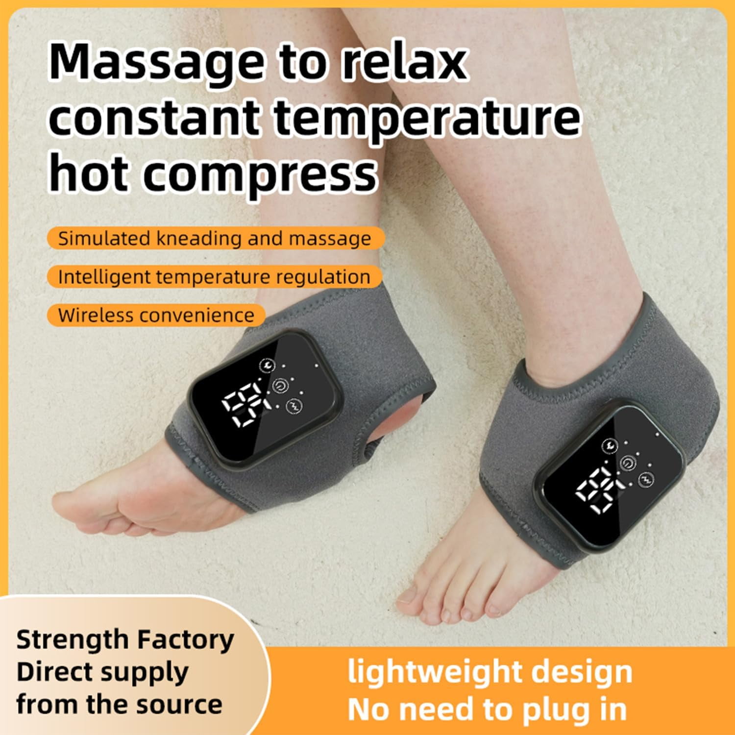 Naxir Foot Revive Massager - Portable Triple Method Ankle Wrap with Heat, 3 Vibration Modes, Lightweight Foot Pain Relief for Home, Office & Travel