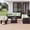 Light Green, variant on BaPiPro 5 Piece All-Weather PE Rattan Modular Outdoor Patio Furniture Set, Sectional Conversation Sofa with Thick Removable Cushions & Tempered Glass Coffee Table for Backyard Poolside Garden, Beige