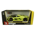thumbnail image 3 of Lamborghini Terzo Millennio Lime Green with Black Top and Carbon Accents 1/24 Diecast Model Car by Bburago, 3 of 3