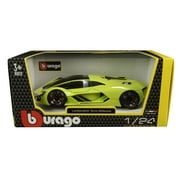 Lamborghini Terzo Millennio Lime Green with Black Top and Carbon Accents 1/24 Diecast Model Car by Bburago