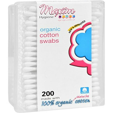 Maxim Hygiene Products 1417534 Organic Cotton Swabs, Matchbox Pack - 200