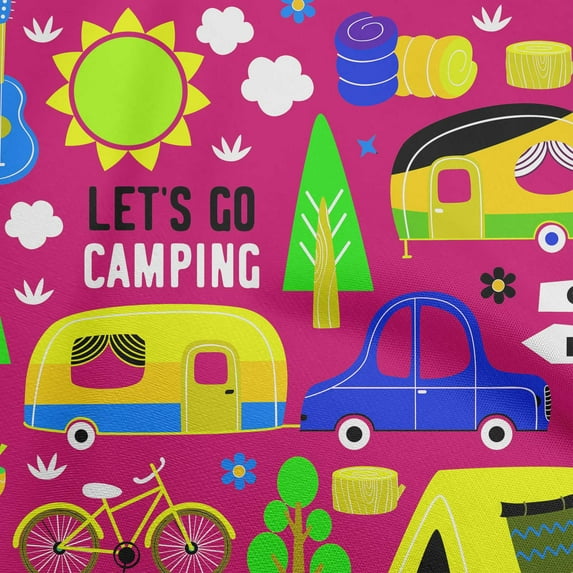 oneOone Velvet Fuschia Pink Fabric Camping Quilting Supplies Print Sewing Fabric By The Yard 58 Inch Wide