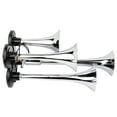 thumbnail image 2 of Chrome Air Horn 4 Trumpet Air Hornfor Any 12V Vehicles Trucks Lorrys Trains Boats Cars Vans Kit, 4 Trumpet Train Hornfor Vehicles, Electric Trains Horns Super Loud, 2 of 5
