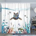 thumbnail image 2 of Cortina De Ducha 180 X 180 Cm Buceo Gato Océano Impreso Cortina De Baño Impermeable Lavable Anti Rápido Tejido De Poliéster Accesorio De Baño con 12 Ganchos, 2 of 5