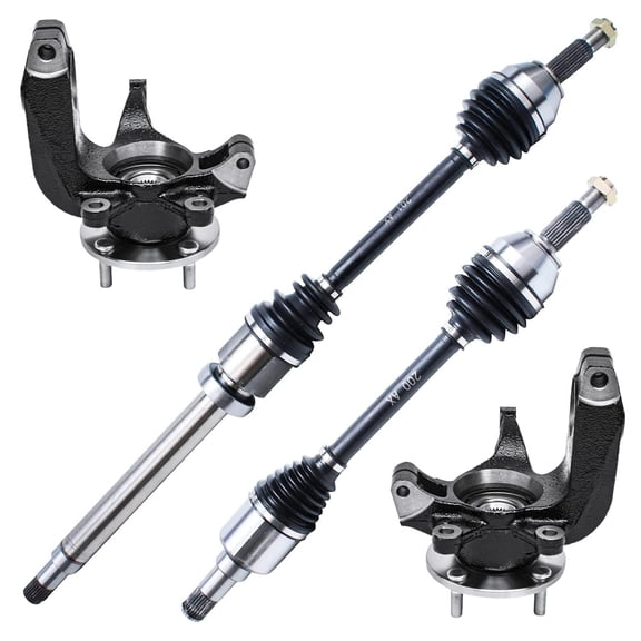 Detroit Axle - Front Steering Knuckles Wheel Hub Bearings CV Axle Shafts Replacement for 2006-2011 Ford Focus - 4pc Set