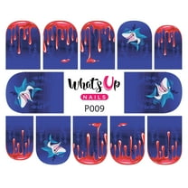 Whats Up Nails P009 Shark Attack Water Decal Sliders for Nail Art Design