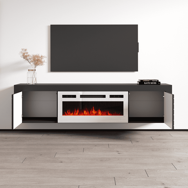 Delaine TV Stand For TVs Up To 90 With Fireplace Included,, 46 OFF