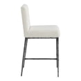 thumbnail image 6 of Lalia Modern Upholstered Square Back Counter Height Bar Stool with Metal Frame, Gunmetal, 6 of 13