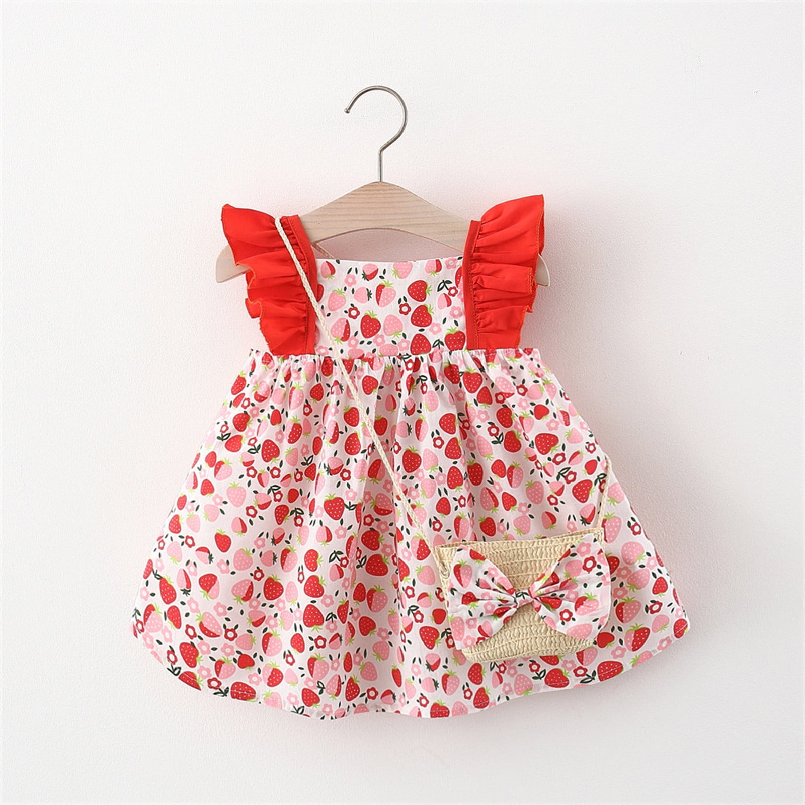 Dress up Clothes for Little Girls Girls Sweaters Size 10 12 Floral Princess  Beach Vacation Bag Ruffles Summer Dress Set Girls Party Dress for Baby