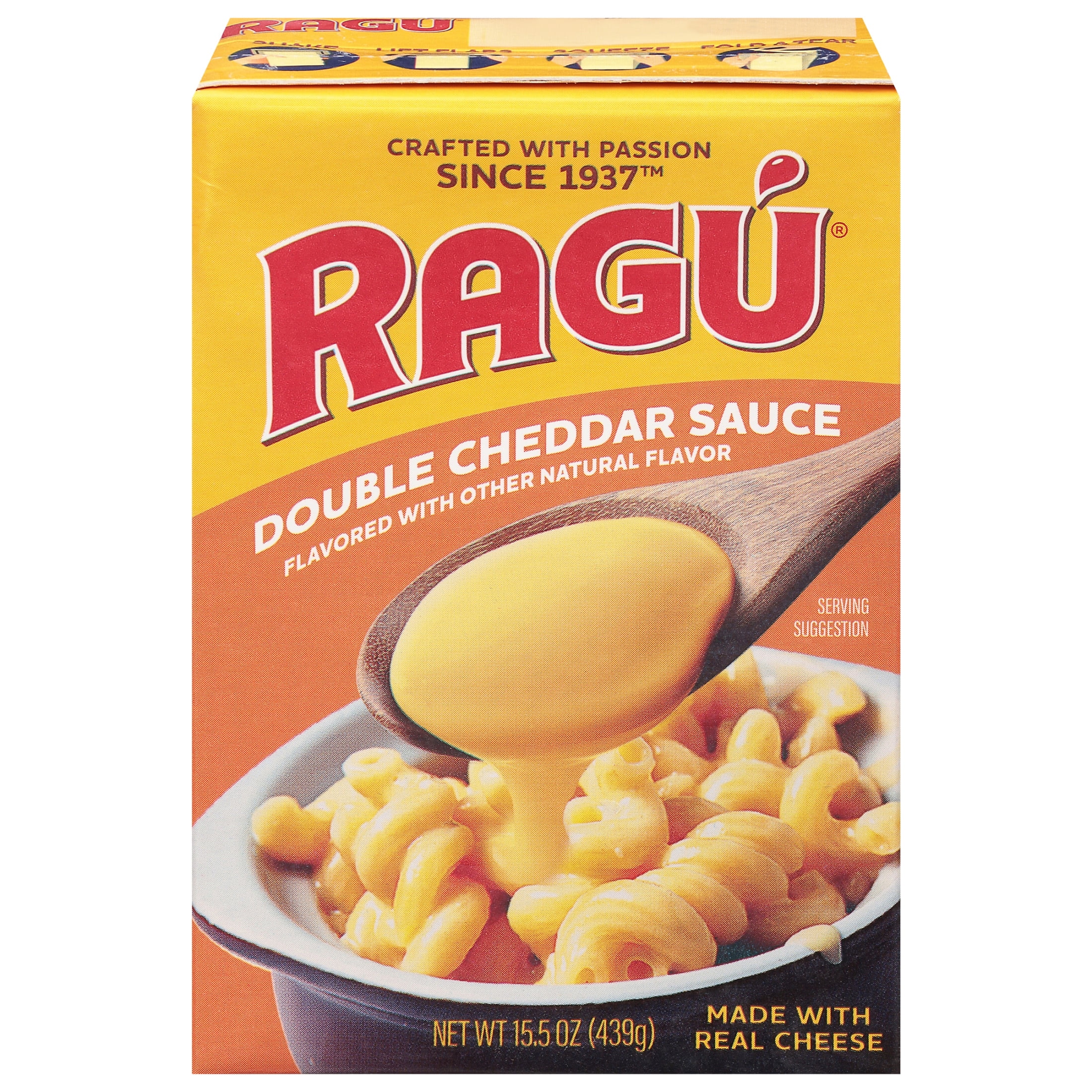 (6 pack) Ragu Double Cheddar Sauce, Made with Real Cheese, 15.5 oz Tetra pack