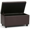 thumbnail image 2 of Pemberly Row 34 in. W Rectangle Storage Ottoman in Chocolate Brown Faux Leather, 2 of 6