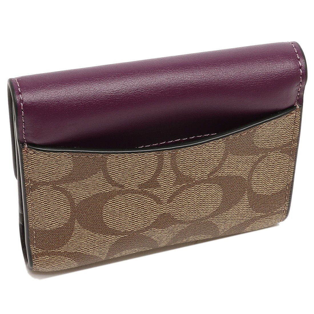 Coach Women's Small Snap Trifold Leather Wallet in Blocked