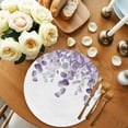 thumbnail image 2 of Purple Teal Botanical Round 15 Inch Placemats Set of 6, Watercolor Spring Eucalyptus Leaves HeatResistant Non Slip Place Mats for Dining Table, Wipeable Braided Kitchen Table Mats for Housewarming, 2 of 9