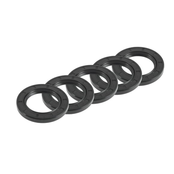 Unique Bargains Sello de Aceite Universal TC Doble Labio con Resorte de Acero Anillo de Sello de Eje Rotativo 40x62x7mm Alta Presión Caucho NBR Negro 5pcs