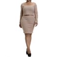 thumbnail image 1 of KVMeteor Women's Plus Size Sexy Solid Color Long Sleeve Bodycon Dress, 1 of 6
