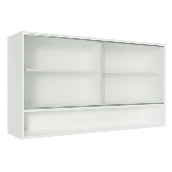 Alacena Gabinete Superior Madesa Glamy 2 Puertas Corredizas de Cristal y 1 Nicho G25127PRMB