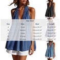 thumbnail image 3 of Admvng Women's Denim Tank Top Deep V Neck Flowy Pleated Sleeveless Summer VacationCamisole Blouse, 3 of 8