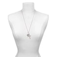 thumbnail image 3 of Delight Jewelry Silvertone Caduceus - MA Be Strong and Courageous Engraved Cross Zoey Necklace, 28", 3 of 4