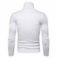 thumbnail image 4 of Dvkptbk Chandail pour Hommes Couleur Unie Col Roulé Ligne Coupe Ajustée Bas Chandail Mode Décontracté Tricot Manches Longues Chandail, 4 of 7