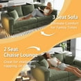 thumbnail image 3 of 82.7'' Oversized Corduroy Couch, Modular Sectional Sofa with 2 Ottomans, Upholstered 3 Deep Seat U Shape Sofa, Convertible Cloud Couches with Chaise Lounge for Living Room, Apartment,Green, 3 of 11