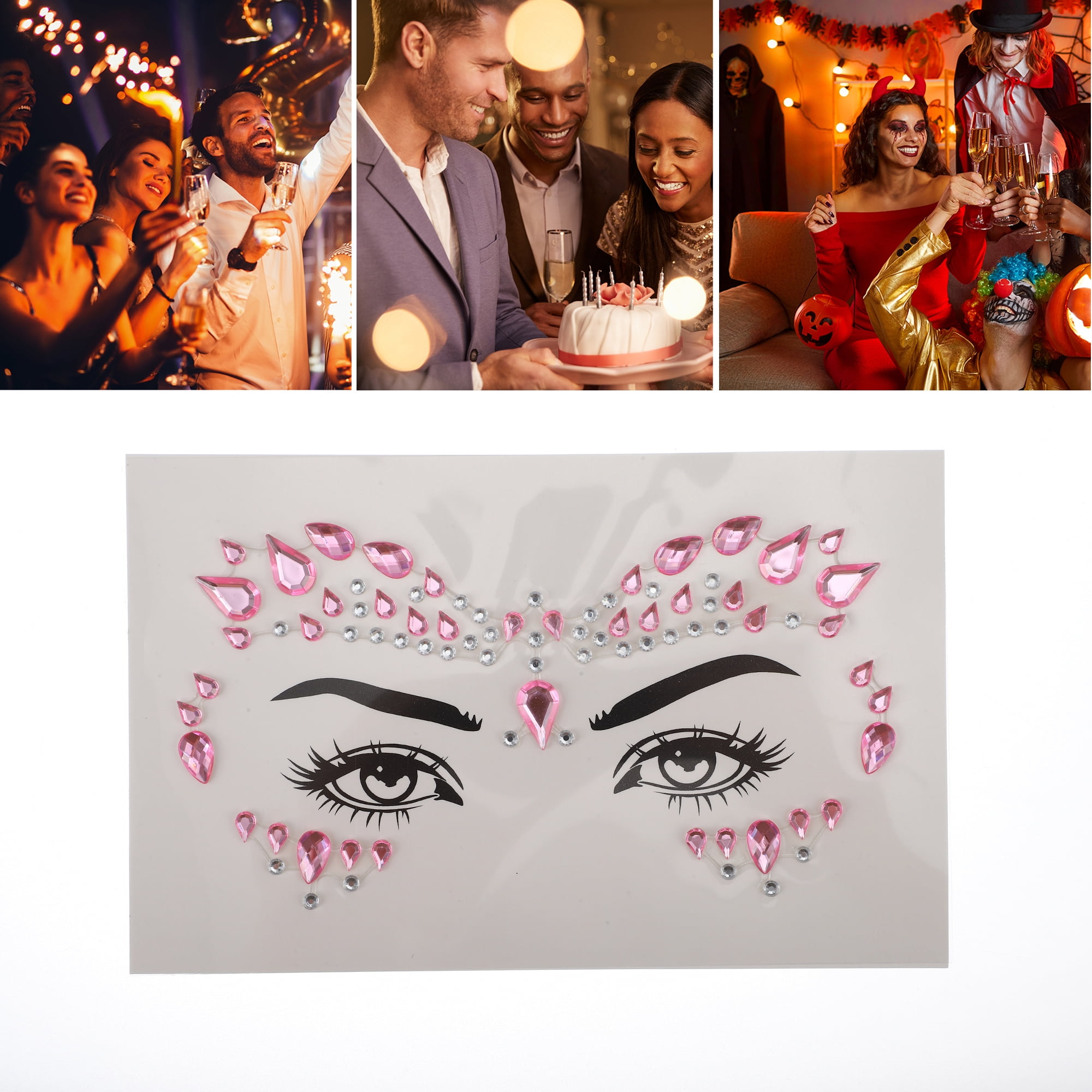 NOMADIC NOOK Eye-catching Face Stickers 4 Pcs Pink