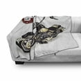 thumbnail image 3 of Motorcycle Soft Flannel Fleece Throw Blanket, Chopper Customized Club Insignia Bikes Hippie Classic Retro Themed Print, Cozy Plush for Indoor and Outdoor Use, 50" x 60", Black Beige, by Ambesonne, 3 of 6