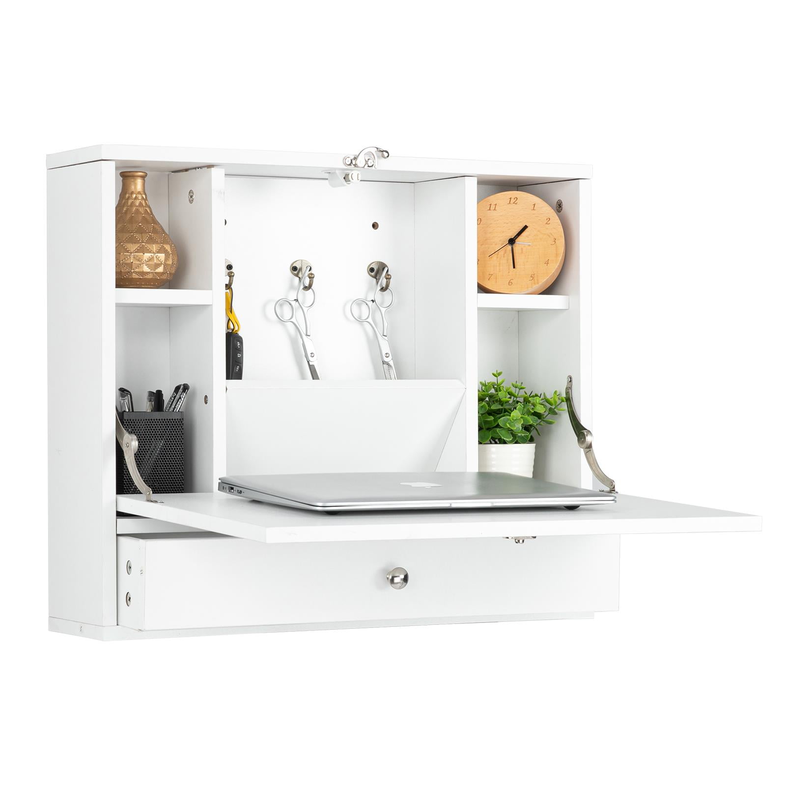 White Wooden Hanging House Shelf Display Unit Floating Home Storage Kid's Room 