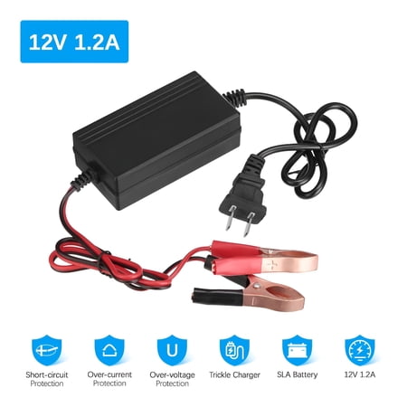 12V 1.2A Smart Car Battery Charger and Maintainer, Portable Auto Trickle Charger for AGM Gel Cell Lead Acid Batteries, RV Boat Motorcycle Lawn Tractor