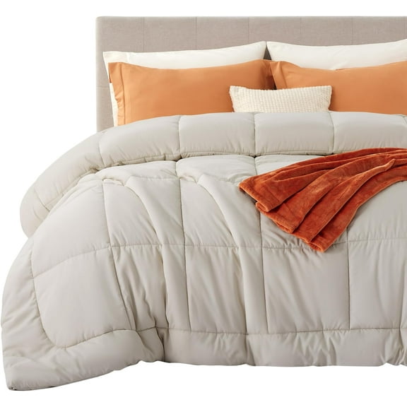 Comforter Duvet Insert - Quilted Comforters Oversized King Size, All Season Duvet, GentleSoft Down Alternative Bedding, with 8 Tabs, Gifts for Women/Men, Linen, Oversized King 116 x 98 Inches