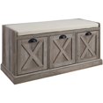 thumbnail image 1 of Willow 40" Farmhouse 3 Drawer Storage Bench in Gray Wash/Oatmeal Linen, 1 of 9