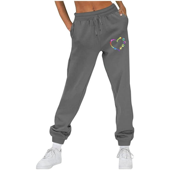 FNFYFH Women's Fleece Lined Joggers Drawtring High Waisted Warm Pants Running Thermal Sweatpants Winter Athletic Hiking Pants
