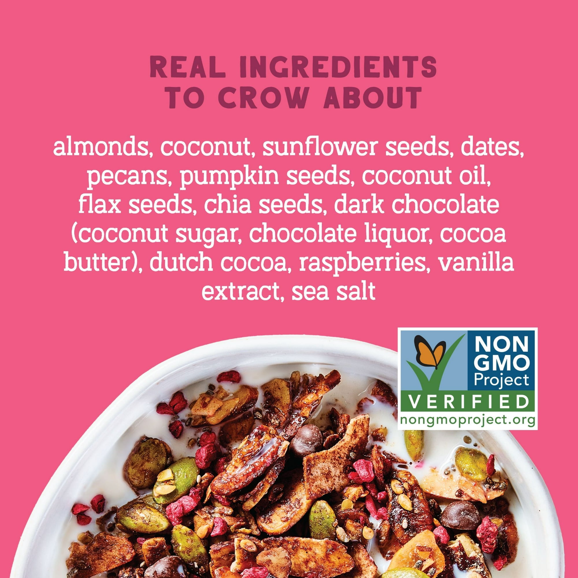 Seven Sundays Dark Chocolate Raspberry Breakfast Granola, Gluten Free, Grain Free, 8 oz, 1 Bag