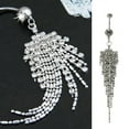 thumbnail image 6 of Hot Rhinestone Tassel Navel Dangle Button Belly Ring Bar Body Piercing Jewelry, 6 of 8