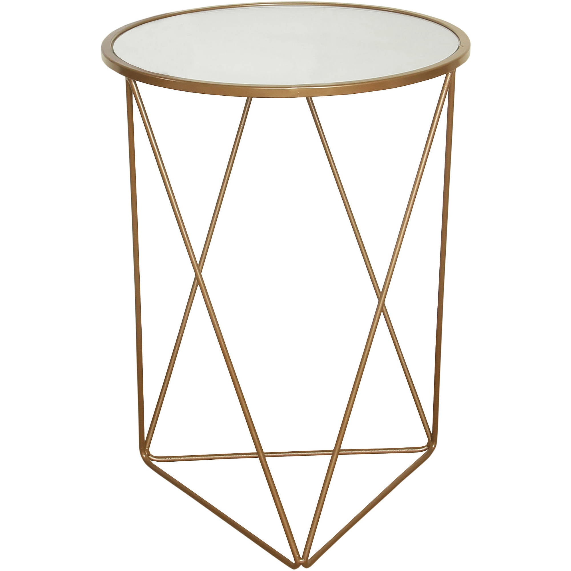 Homepop Metal Accent Table With Glass Top Gold Com