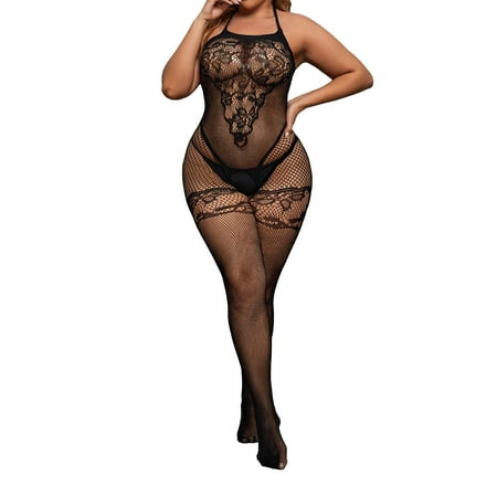 Dream Apparel Womens Lingerie Fishnet Bodysuit Mesh Chemise Babydoll Sexy Mesh Teddy Lingerie
