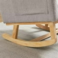 thumbnail image 7 of Rocking Chair Nursery with Waist Pillow, 27.2"W Modern Upholstered High Back Accent Lounge Chair Armchair with 2 Side Pockets, Nursery Rocker Glider Wingback Chair for Living Room Bedroom, Grey, 7 of 7