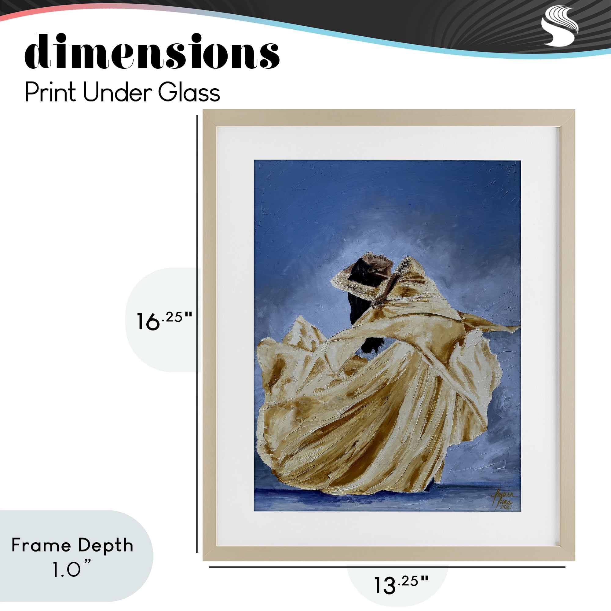 Stupell Industries Expressive Elegant Dancer Birch Framed Print Under Glass, design by Lauren Luna