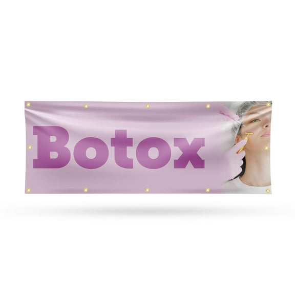 Botox Banner Sign 48 Inch x 120 Inch | 13 oz Vinyl with Metal Grommets | Heavy-Duty Single-Sided Outdoor Durable Printed High-Quality Weatherproof | Made in the USA
