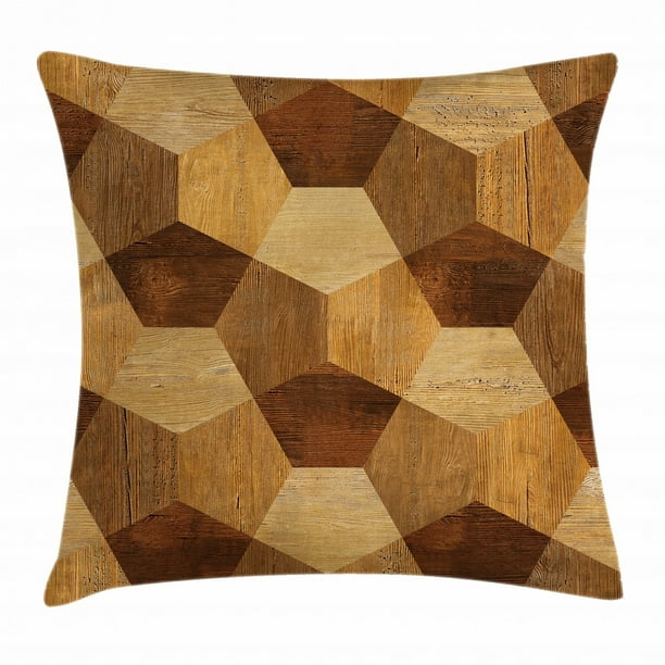 Retro Throw Pillow Cushion Cover Abstract Parquet Flooring Wooden Rustic With Geometric Monochrome Pattern Decorative Square Accent Pillow Case 20 X 20 Inches Brown Light Brown By Ambesonne Walmart Com Walmart Com